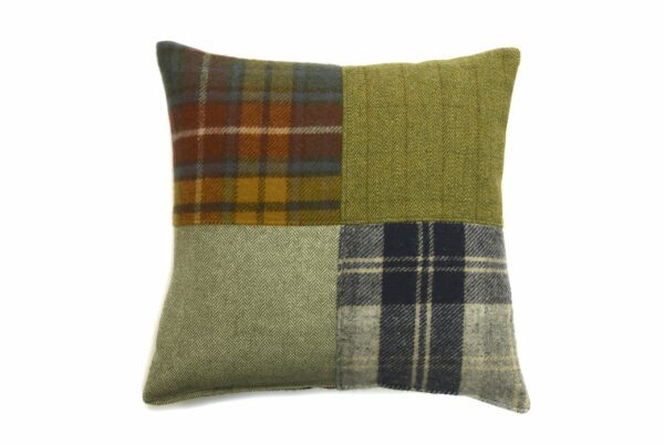 Tartan Patchwork Cushion Tweedmill Tweed Patchwork Cushions - Image 2