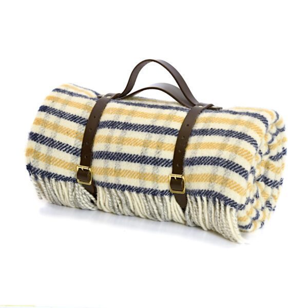 Polo Wool Camping Blanket Tweedmill Picnic Rug Rolls - Image 3