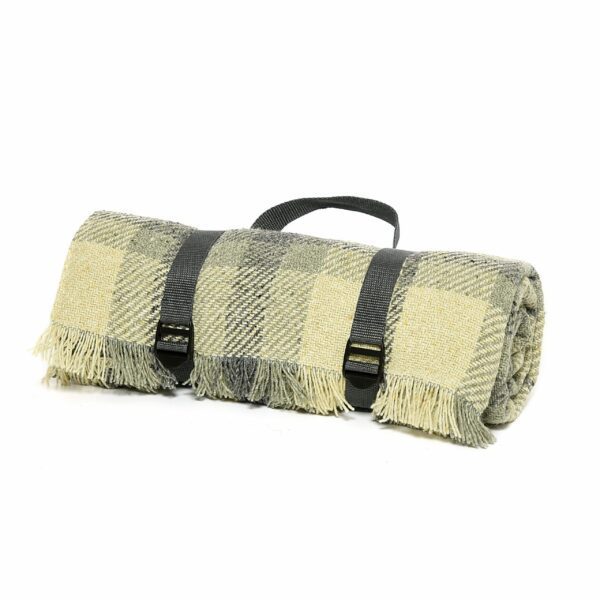 Keith Check Picnic Rug Roll Tweedmill Recycled Wool Blankets - Image 3