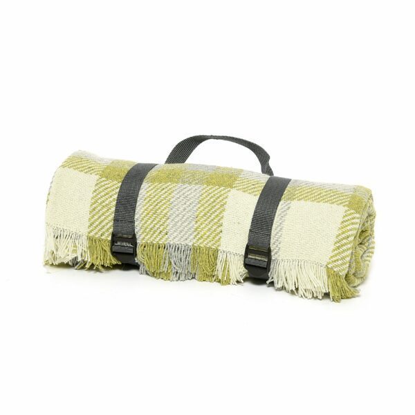 Keith Check Picnic Rug Roll Tweedmill Recycled Wool Blankets - Image 2