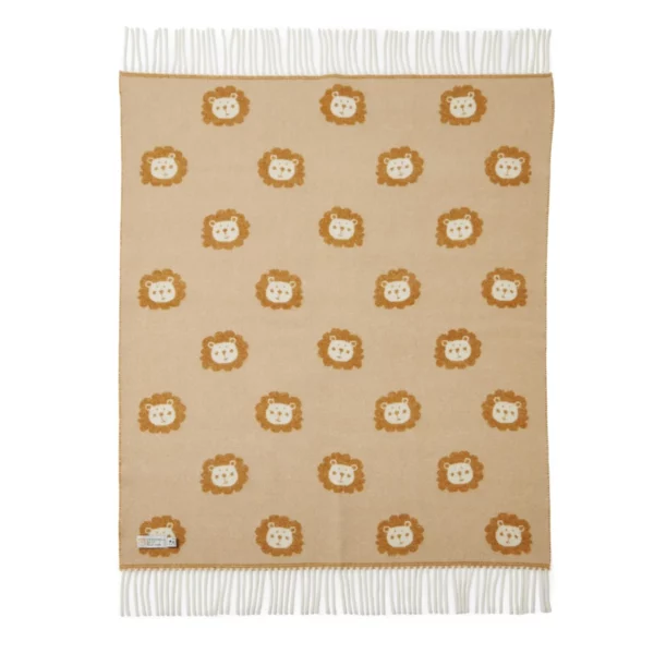 Boy Baby Blanket Lion Yellow Blanket Tweedmill Childrens Merino Throws - Image 2