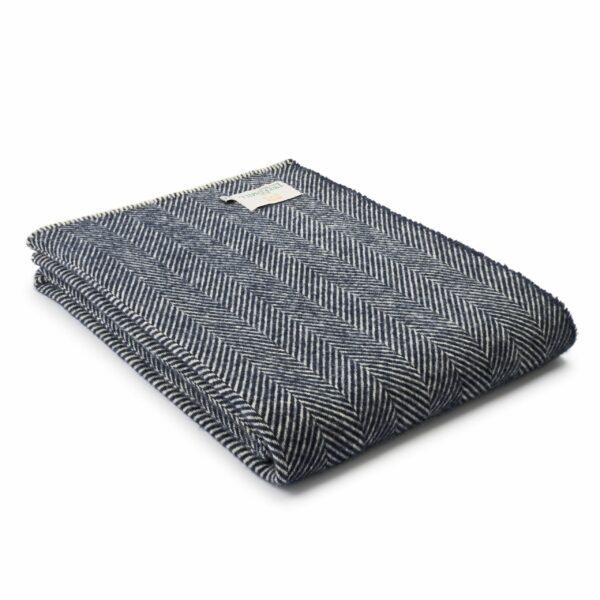 Fishbone Wool Throw Blanket Tweedmill Wool Bed Throws - Image 12