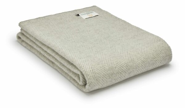 Fishbone Wool Throw Blanket Tweedmill Wool Bed Throws - Image 9
