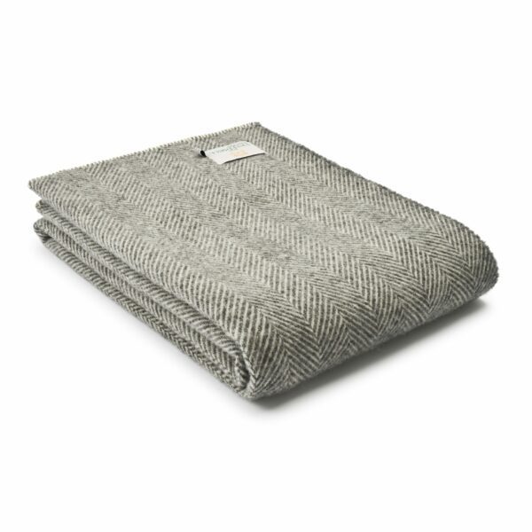 Fishbone Wool Throw Blanket Tweedmill Wool Bed Throws - Image 11