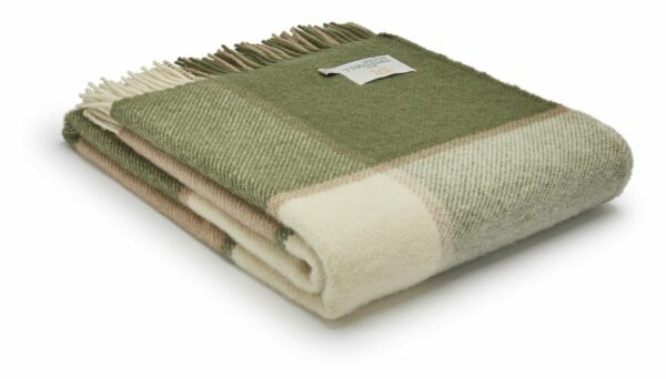 Block Check Throw Blanket Tweedmill Wool Bed Throws - Image 6