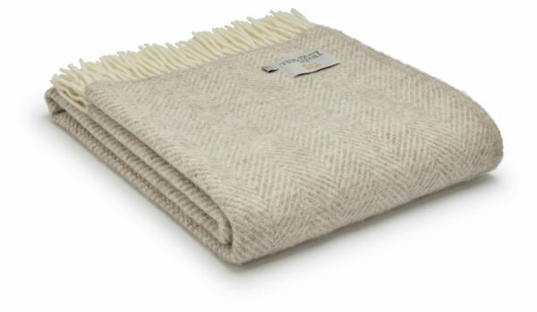 Fishbone Wool Throw Blanket Tweedmill Wool Bed Throws - Image 8