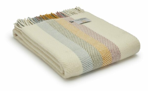 Stripe Wool Throw Blanket Tweedmill Wool Bed Throws - Image 3