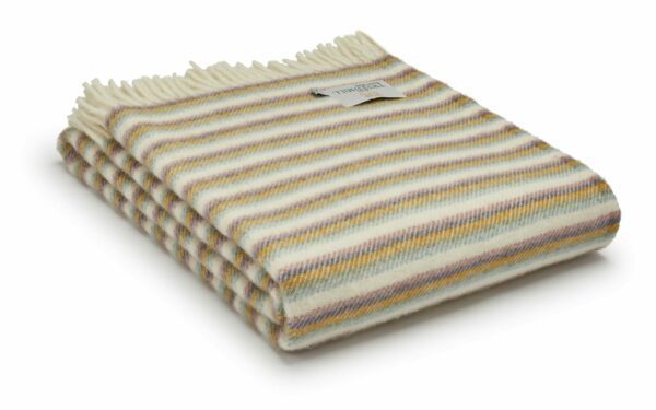 Stripe Wool Throw Blanket Tweedmill Wool Bed Throws - Image 5