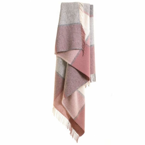 Block Check Knee Blanket Tweedmill Wool Bed Throws - Image 3