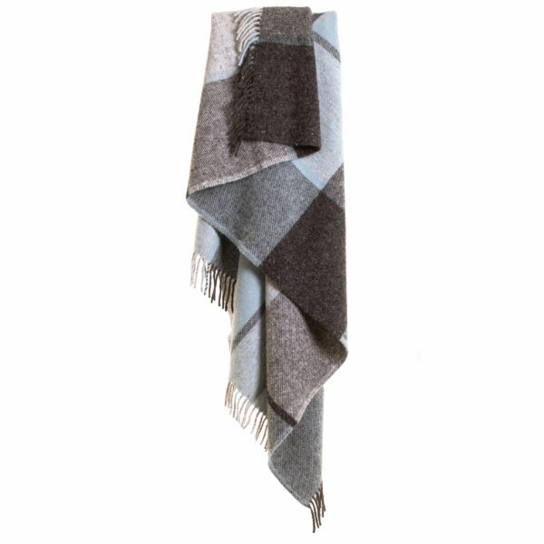 Block Check Knee Blanket Tweedmill Wool Bed Throws - Image 4