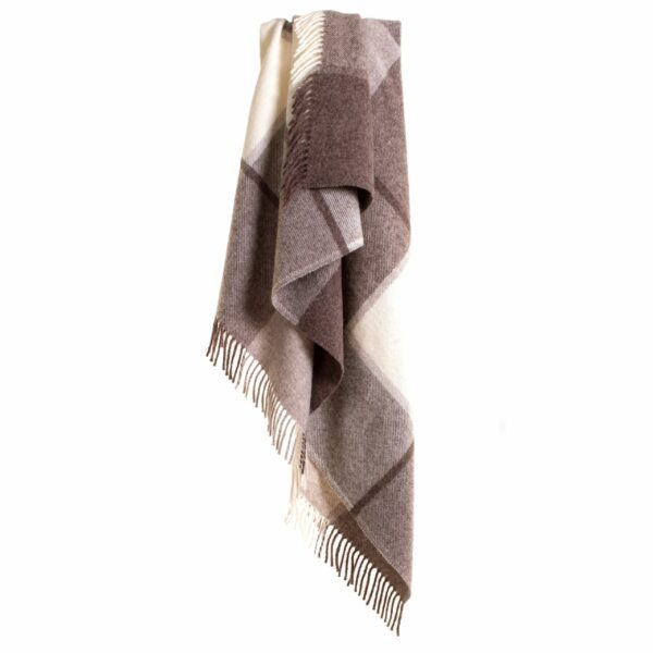 Block Check Knee Blanket Tweedmill Wool Bed Throws - Image 5