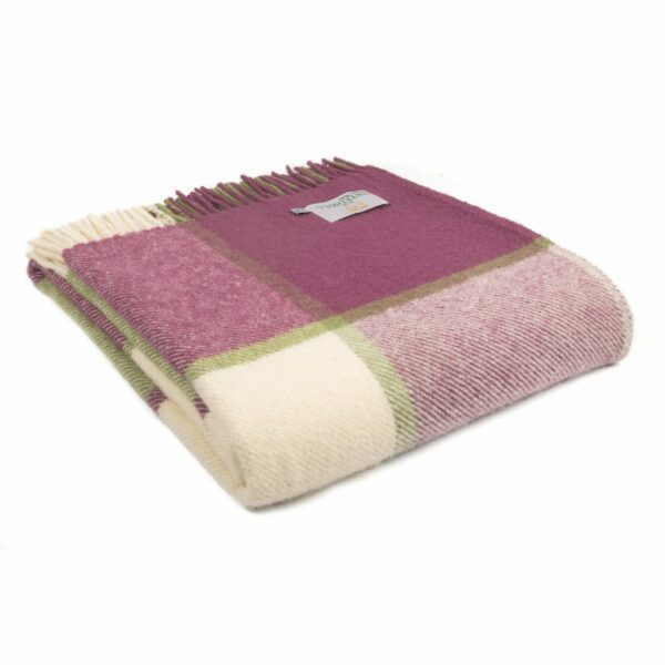 Block Check Throw Blanket Tweedmill Wool Bed Throws