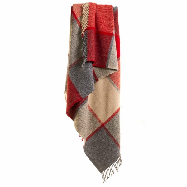 Block Check Knee Blanket Tweedmill Wool Bed Throws - Image 6