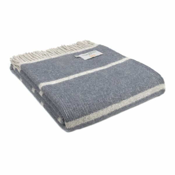 Broad Stripe Throw Blanket Tweedmill Wool Bed Throws - Image 2