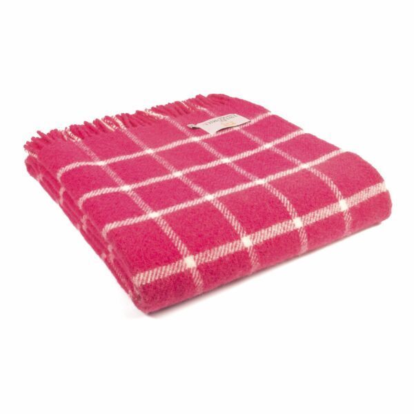 Chequered Check Throw Blanket Tweedmill Wool Bed Throws - Image 3