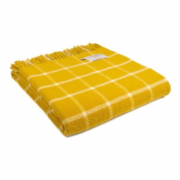 Chequered Check Throw Blanket Tweedmill Wool Bed Throws - Image 2