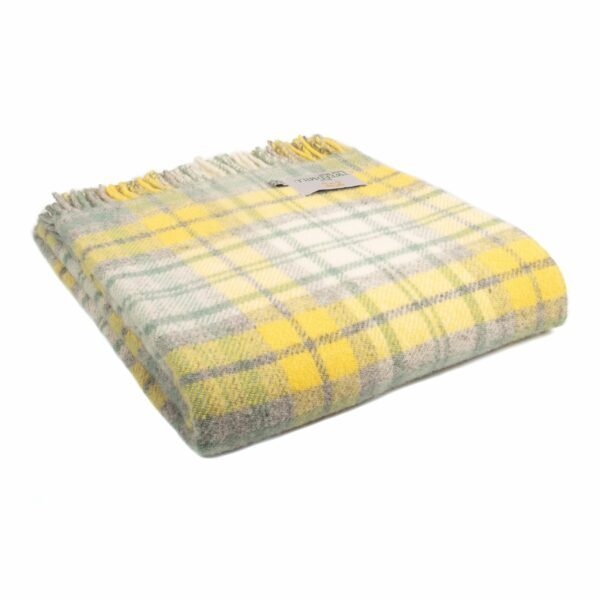 Cottage Check Throw Blanket Tweedmill Wool Bed Throws - Image 2