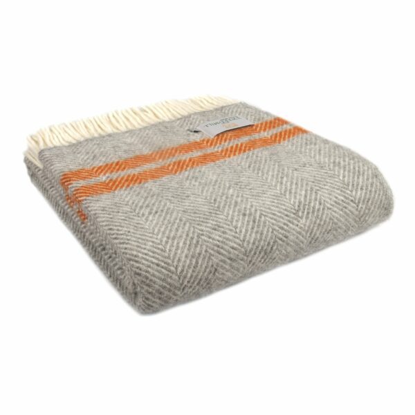 Fishbone Stripe Knee Blanket Tweedmill Wool Bed Throws - Image 5