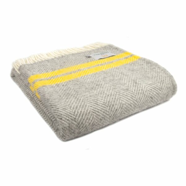 Fishbone Stripe Knee Blanket Tweedmill Wool Bed Throws - Image 6