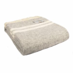 Fishbone Stripe Knee Blanket Tweedmill Wool Bed Throws