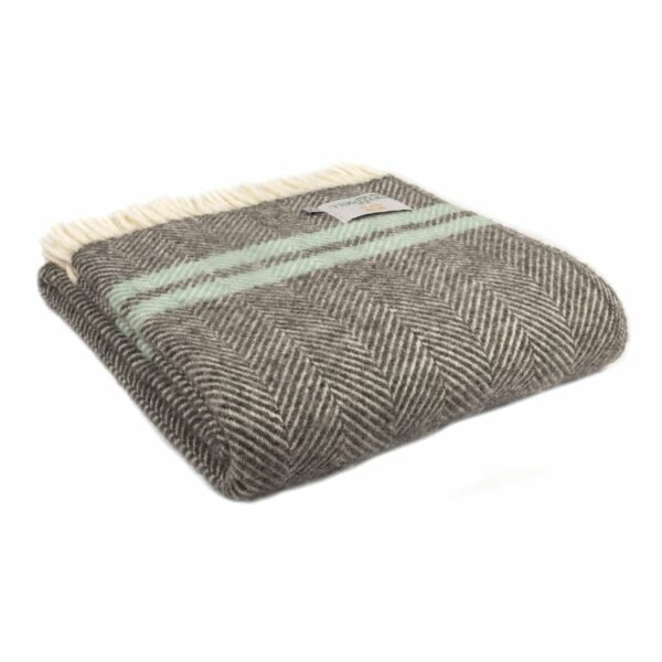 Fishbone Stripe Knee Blanket Tweedmill Wool Bed Throws - Image 4