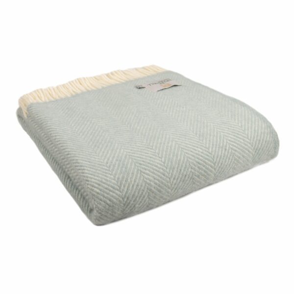 Fishbone Wool Throw Blanket Tweedmill Wool Bed Throws - Image 5