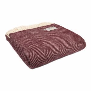Fishbone Wool Throw Blanket Tweedmill Wool Bed Throws