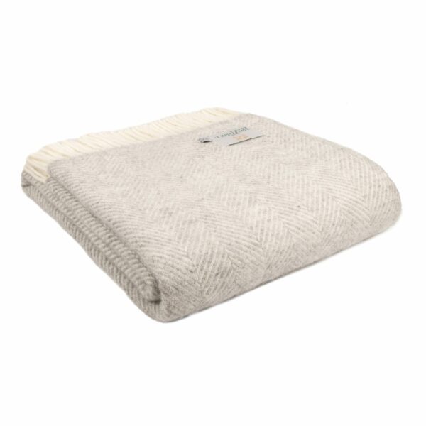 Fishbone Wool Throw Blanket Tweedmill Wool Bed Throws - Image 7