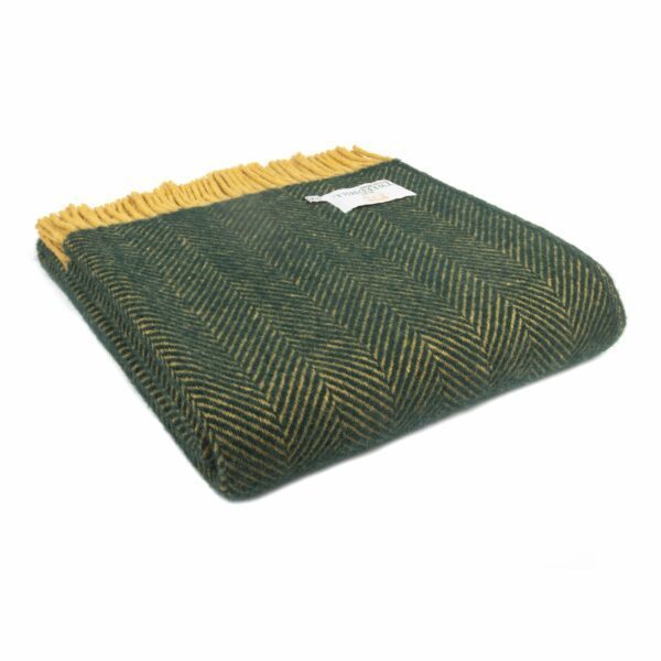 Herringbone Wool Throw Blanket Tweedmill Wool Bed Throws - Image 2