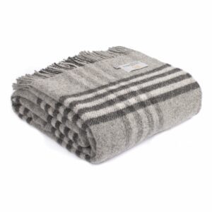 Hex Check Throw Blanket Tweedmill Wool Bed Throws