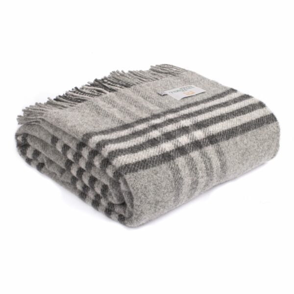 Hex Check Throw Blanket Tweedmill Wool Bed Throws