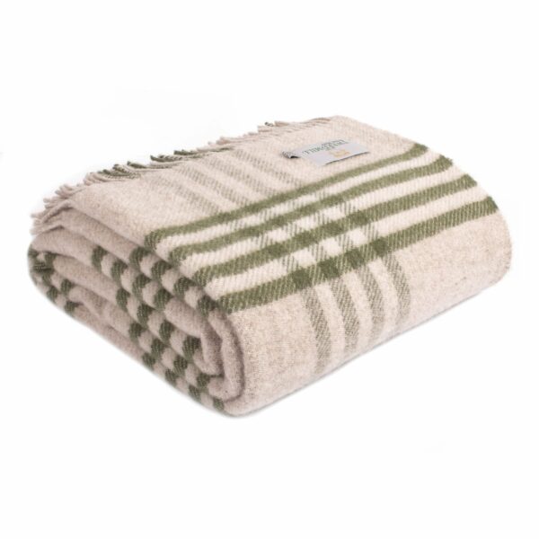 Hex Check Throw Blanket Tweedmill Wool Bed Throws - Image 3