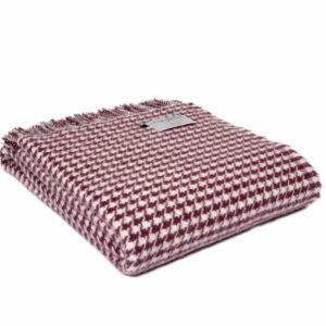 Houndstooth Wool Throw Blanket Tweedmill Wool Bed Throws