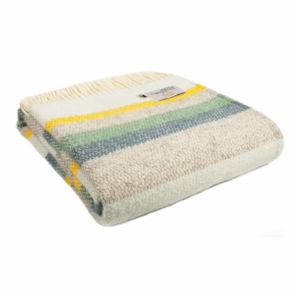 Illusion Stripe Throw Blanket Tweedmill Wool Bed Throws - Image 5