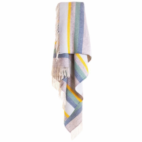 Illusion Stripe Throw Blanket Tweedmill Wool Bed Throws - Image 6