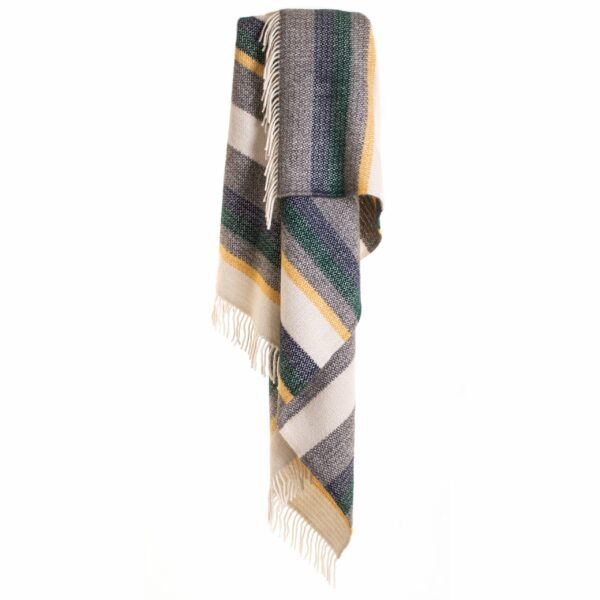 Illusion Stripe Throw Blanket Tweedmill Wool Bed Throws - Image 2