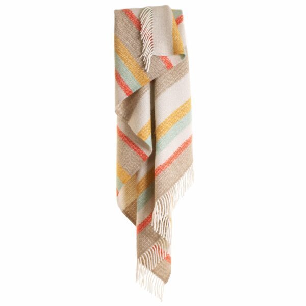 Illusion Stripe Throw Blanket Tweedmill Wool Bed Throws - Image 4