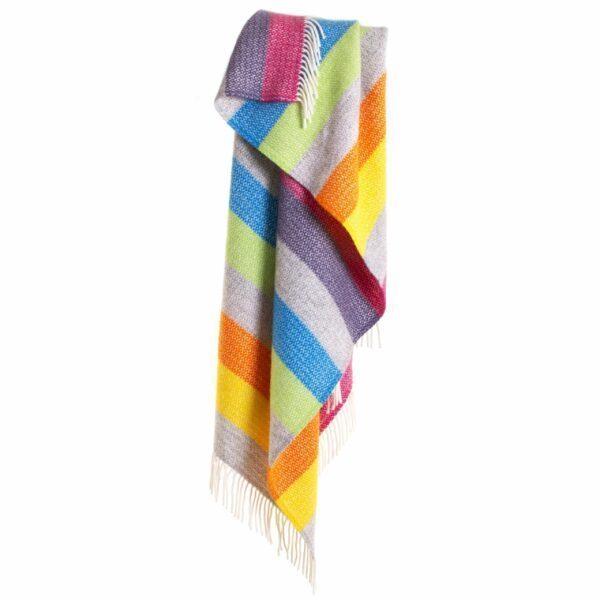 Illusion Stripe Throw Blanket Tweedmill Wool Bed Throws - Image 8