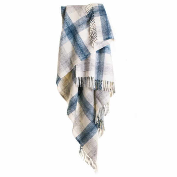 Meadow Check Knee Blanket Tweedmill Wool Bed Throws - Image 3