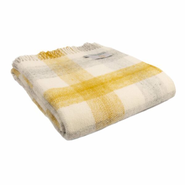 Meadow Check Throw Blanket Tweedmill Wool Bed Throws - Image 2