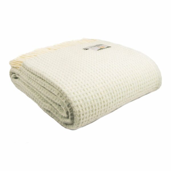 Waffle Wool Throw Blanket Tweedmill Wool Bed Throws - Image 3