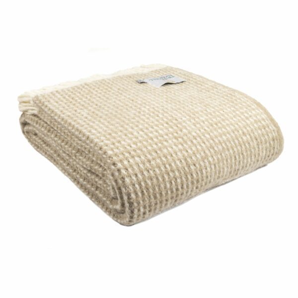 Waffle Wool Throw Blanket Tweedmill Wool Bed Throws - Image 2