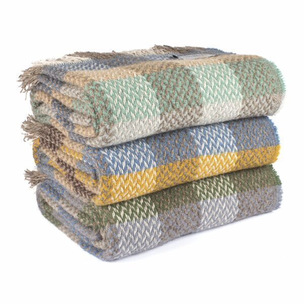 Celtic Weave Check Rug Throw Tweedmill Recycled Throws