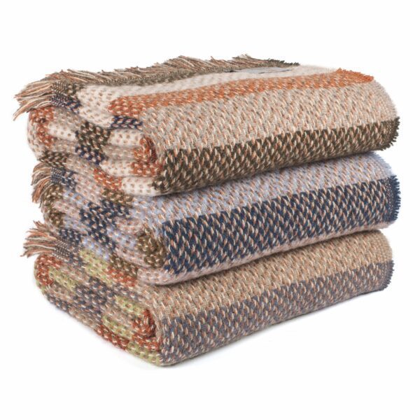 Celtic Weave Stripe Rug Throw Tweedmill Recycled Throws - Image 2