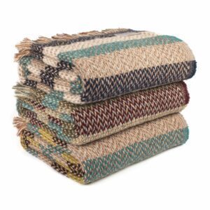 Celtic Weave Stripe Rug Throw Tweedmill Recycled Throws