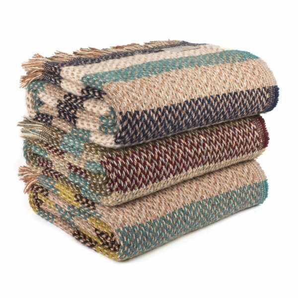 Celtic Weave Stripe Rug Throw Tweedmill Recycled Throws