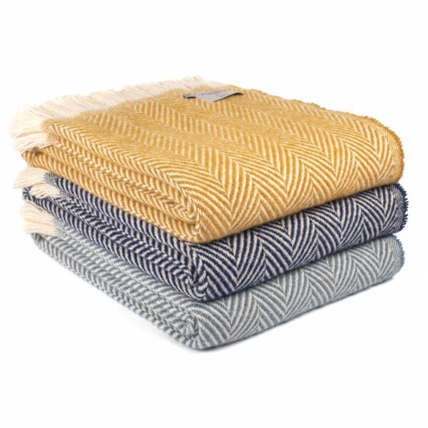 Chevron Tibet Recycled Wool Blanket Tweedmill Recycled Blankets - Image 2