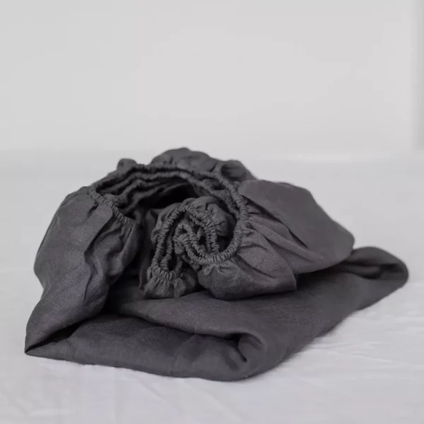 Black Bed Sheet Fitted Sheet Single Sheet Amour Linen Bedsheets