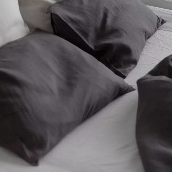 Black Pillow Cover Square Pillow Cases Amour Linen Pillowcases - Image 3