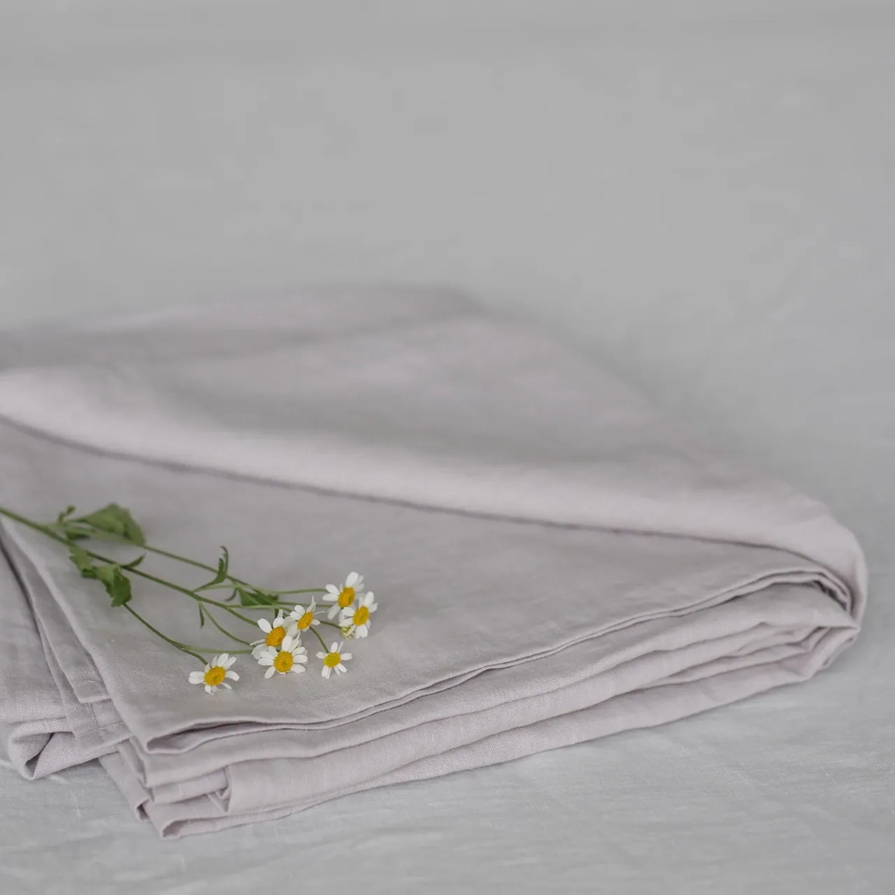 Cream Double Sheet Flat Bed Sheet Amour Linen Bedsheets
